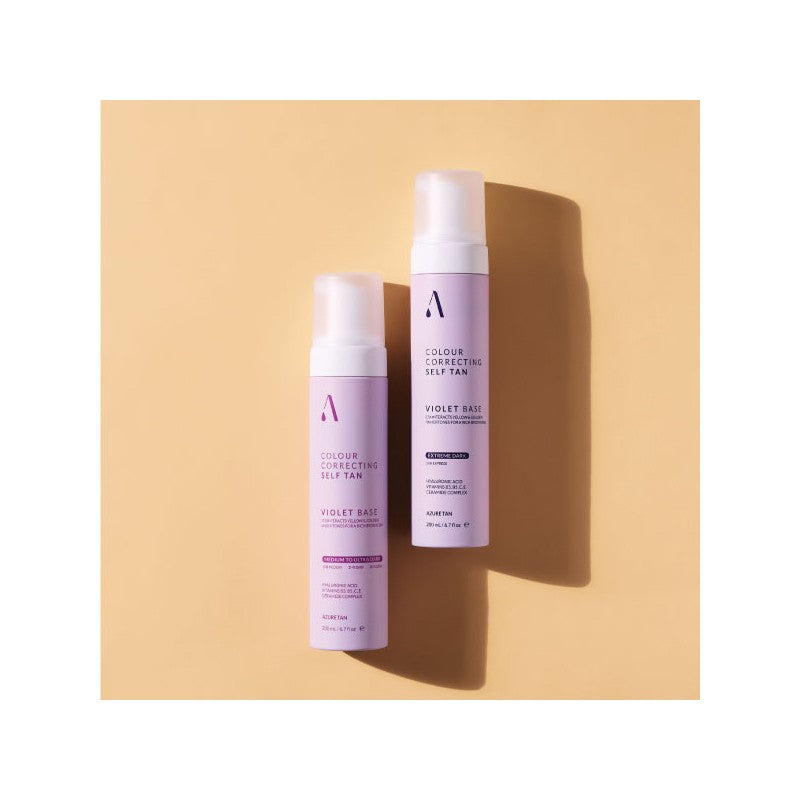Azure Tan “Violet Base” Greito poveikio savaiminio įdegio putos – vidutinis / tamsus atspalvis, 200ml