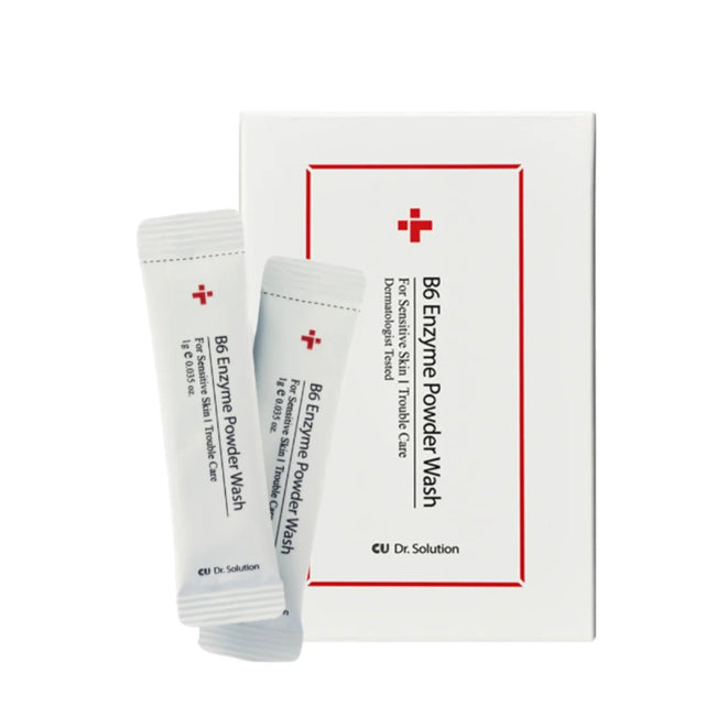 CUSKIN B6 Enzyme Powder Wash - fermentinis pudros prausiklis su PHA ir augalinio fermento granulių pudra, 1g x 20vnt