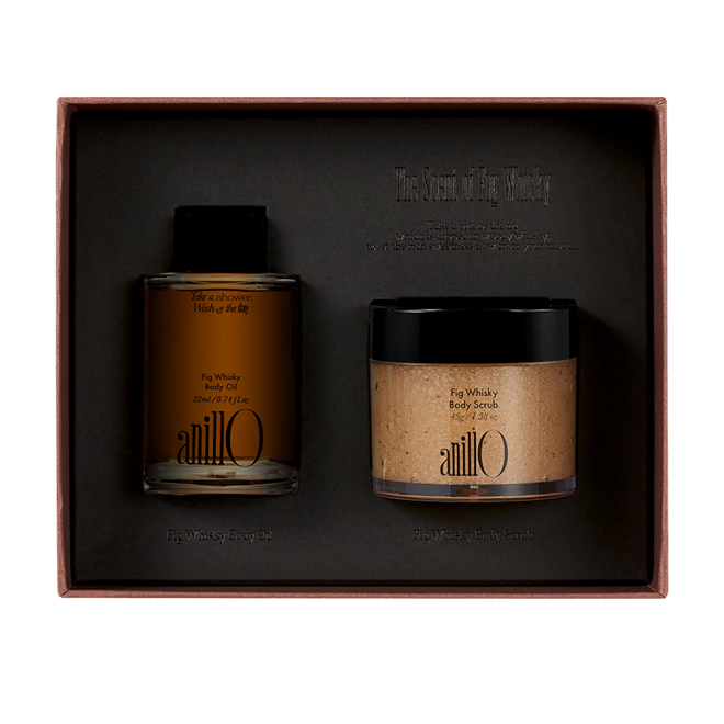 AnillO Fig Whisky Discovery Body Set – kūno priežiūros rinkinys, 45g+22ml