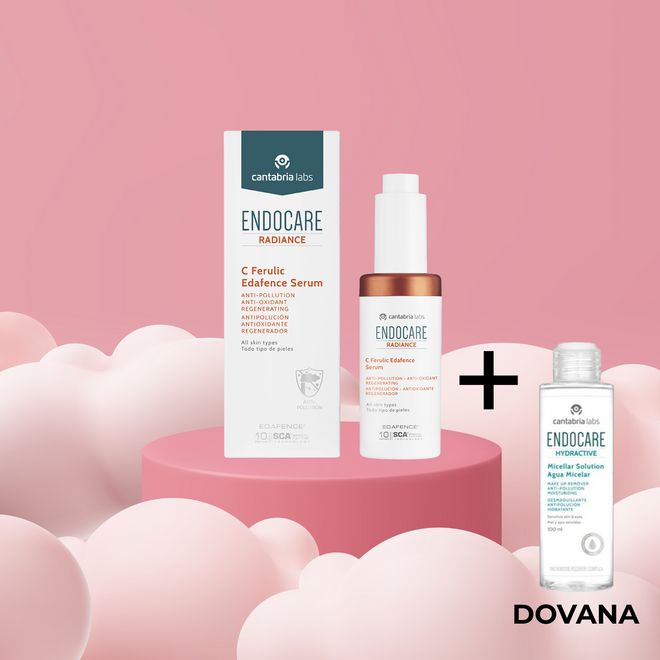 ENDOCARE RADIANCE C FERULIC EDAFENCE® SERUMAS + DOVANA ENDOCARE MICELINIS VANDUO