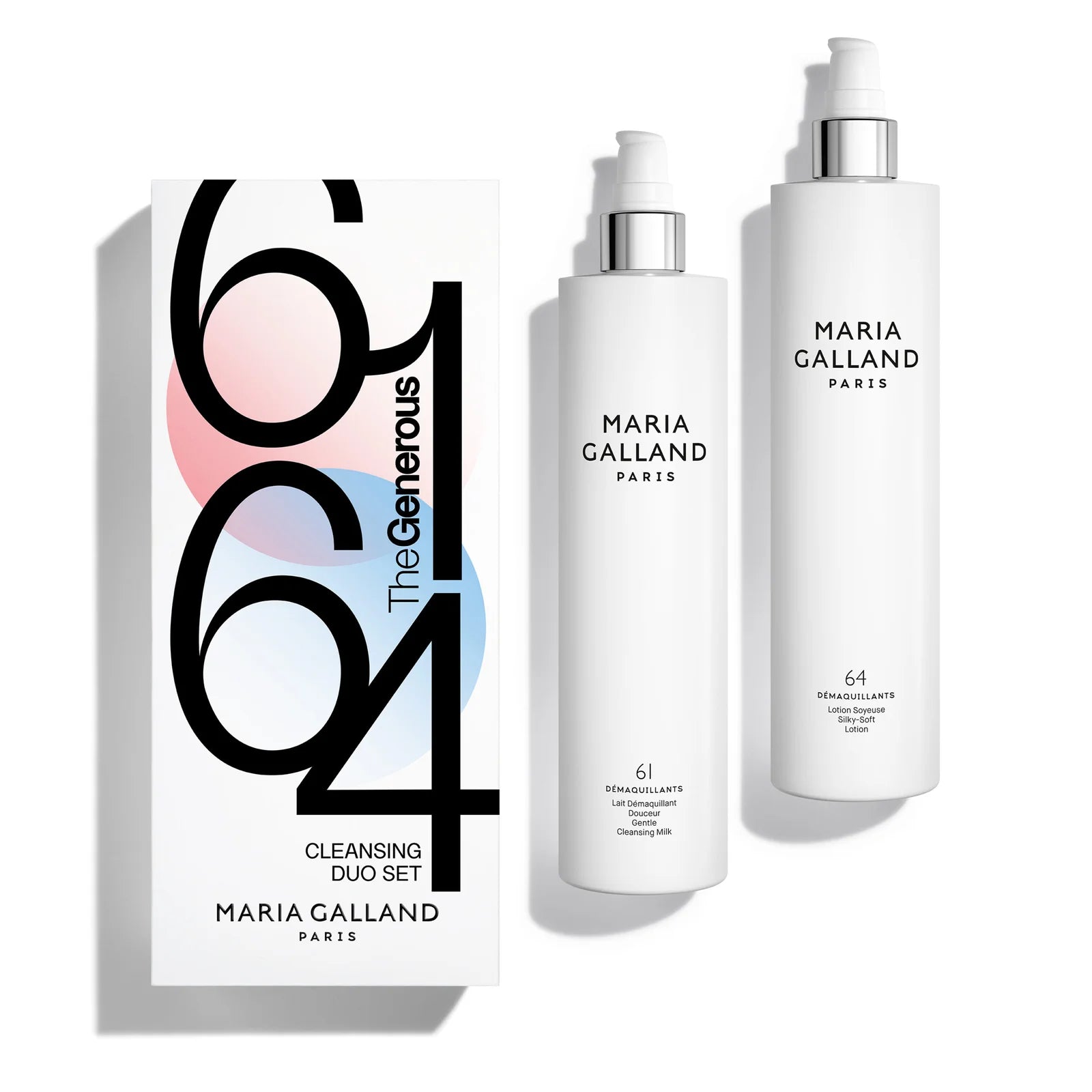 Maria Galland Valiklių duetas 61 Prausimosi pienelis 400ml + 64 Drėkinantis losjonas 400ml LIMITED