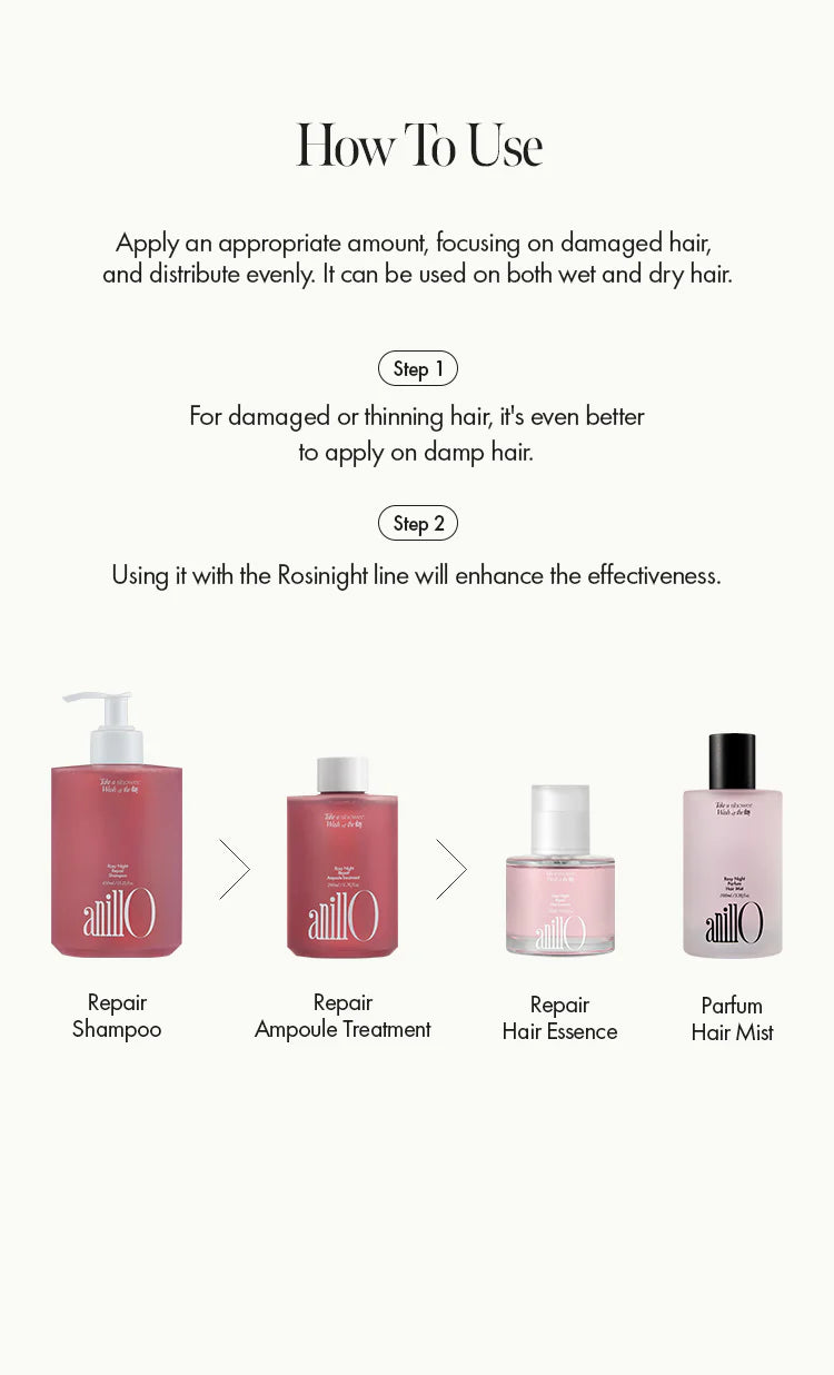 AnillO Rosy Night Repair plaukų esencija pažeistiems plaukams, 50ml