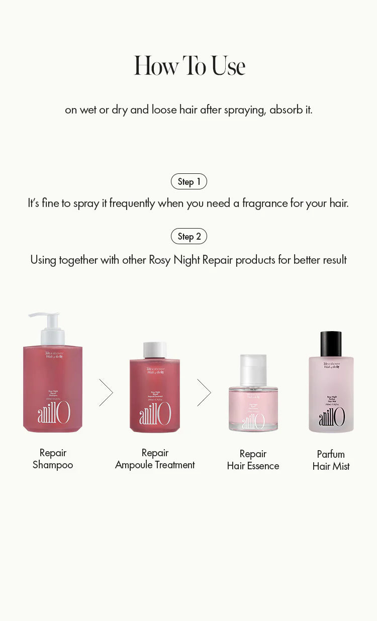 AnillO Rosy Night Parfum Hair Mist - parfumuota plaukų dulksna, 100ml