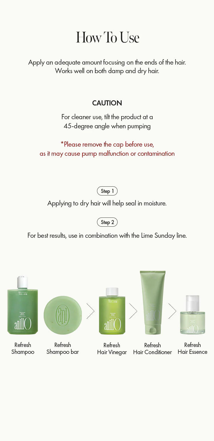 AnillO Lime Sunday Refresh Hair Essence - plaukų esencija, 50ml