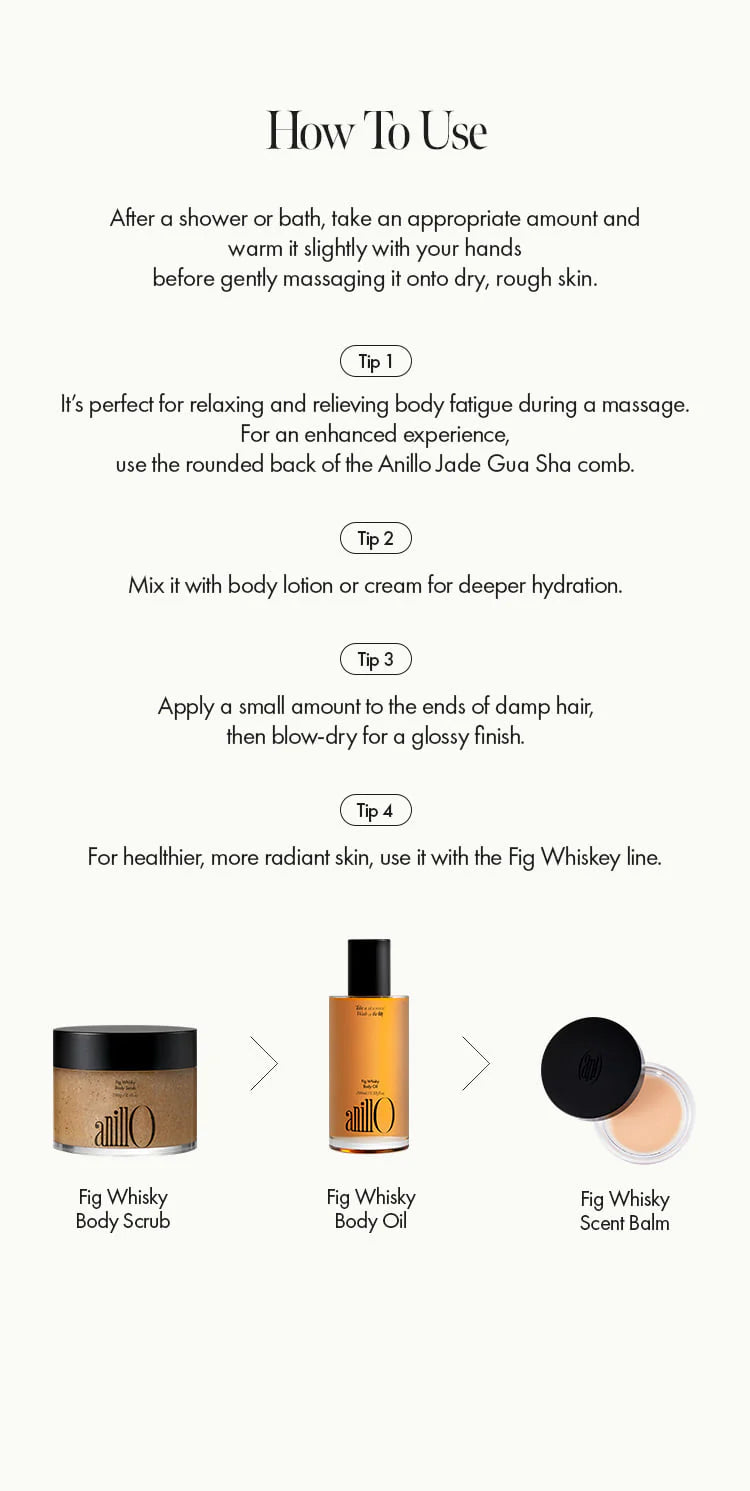 AnillO Fig Whisky Body Oil – kūno aliejus su figomis, 100ml
