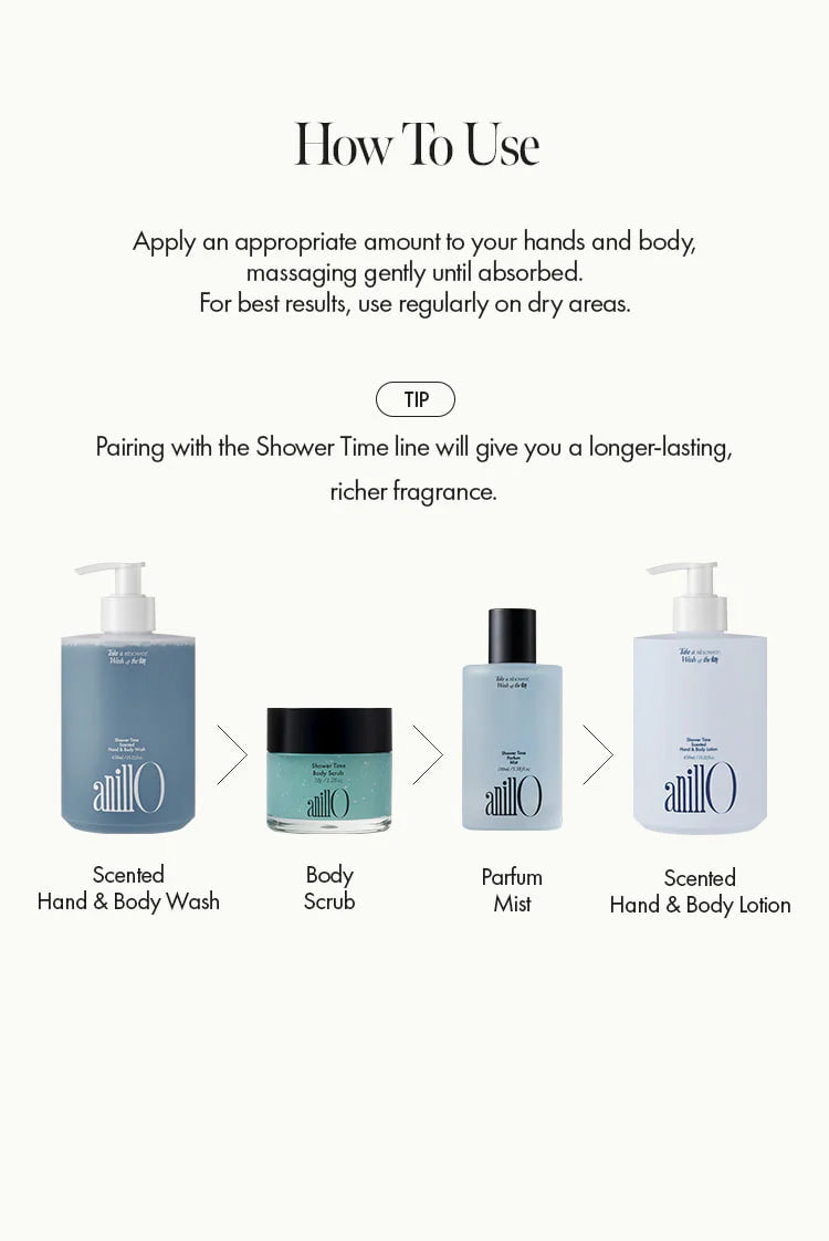 AnillO Shower Time Scented Hand & Body Lotion – kūno ir rankų losjonas 450ml