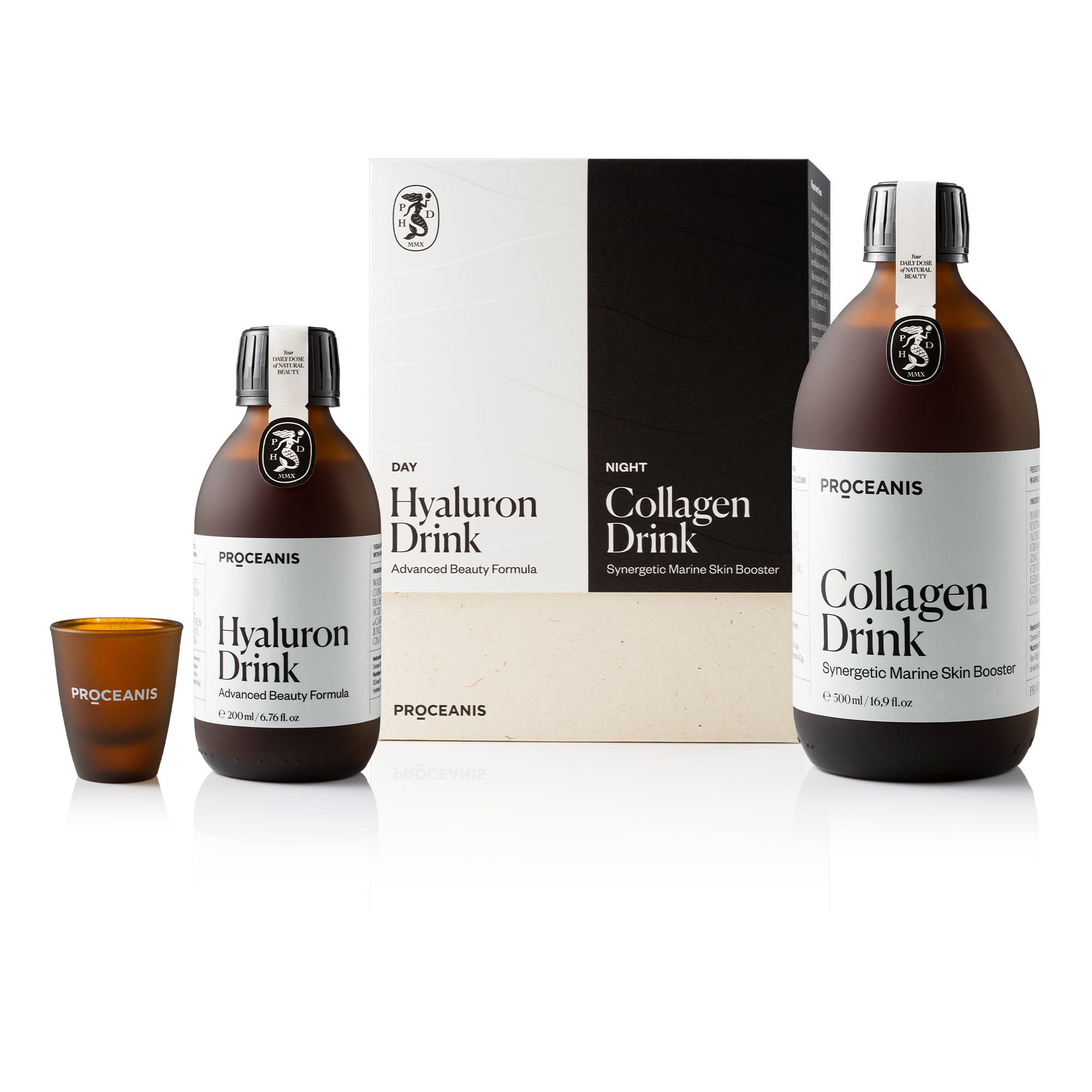 Proceanis Day &amp; Night geriamas hialuronas ir kolagenas 200ml + 500ml