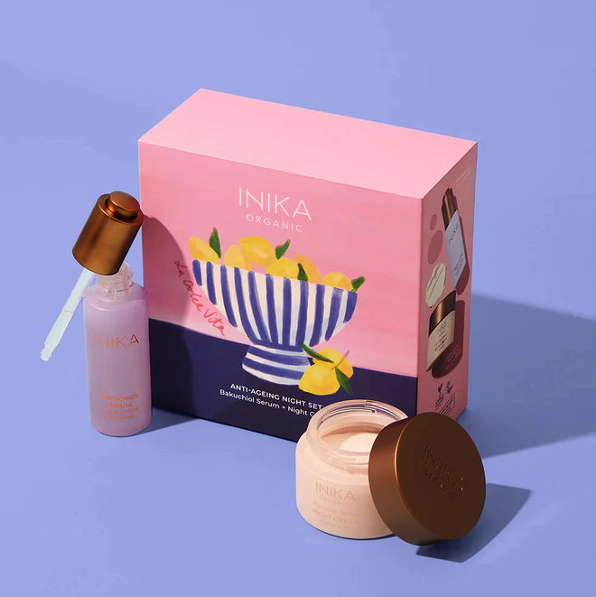 INIKA ANTI-AGEING NIGHT DUO DOVANŲ RINKINYS