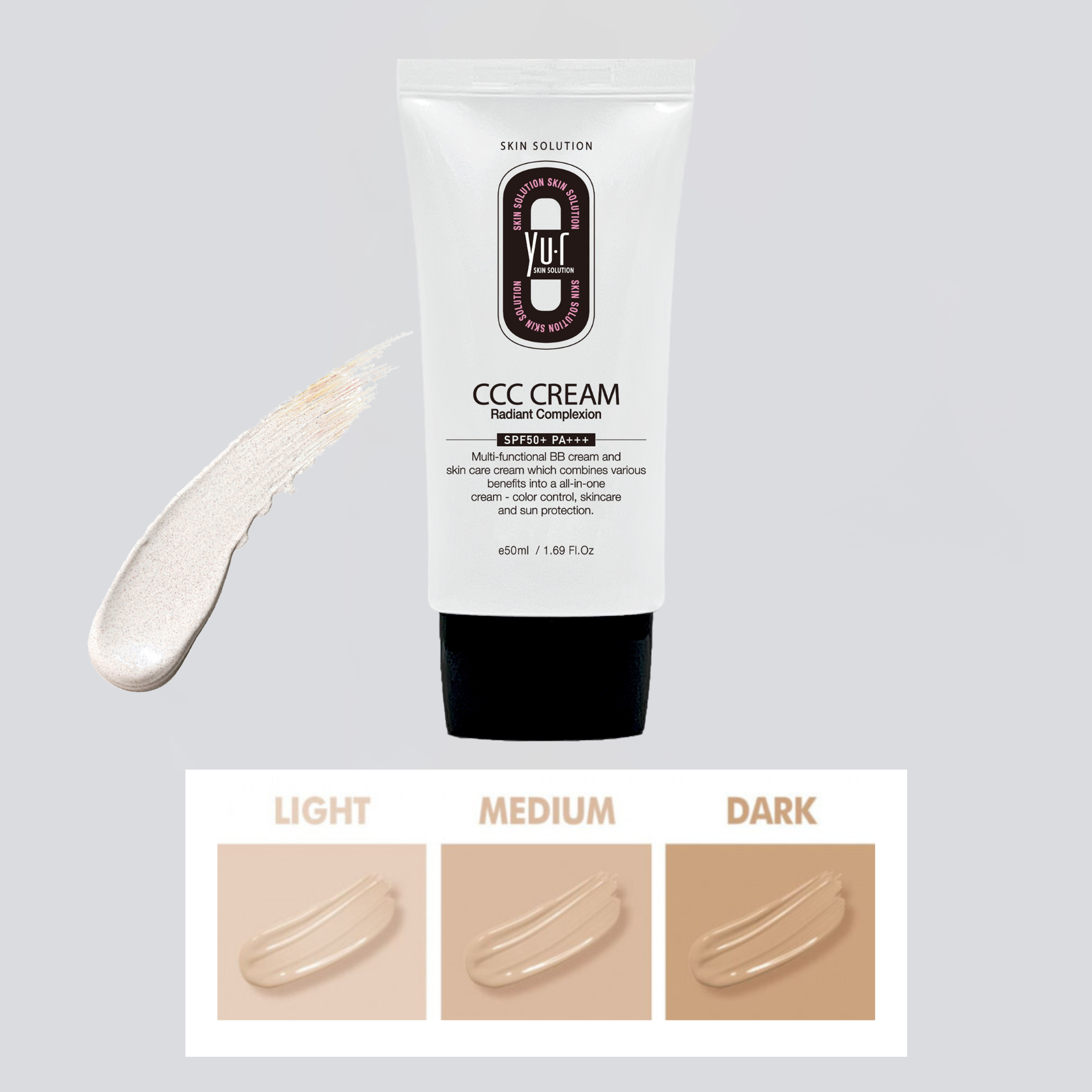 YU.R SKIN SOLUTION CCC kremas, LIGHT atspalvis, 50ml NAUJIENA