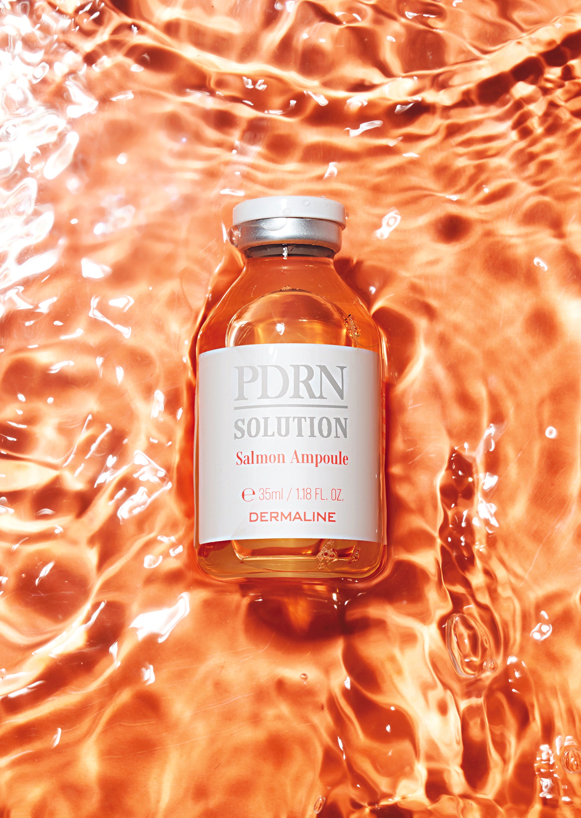 DERMALINE PDRN SOLUTION SALMON AMPOULE dvigubo poveikio regeneruojanti ir stangrinanti ampulė su PDRN, 30g