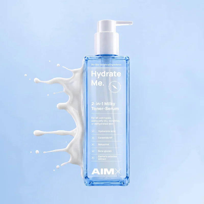 AIMX „2-in-1 Milky Toner-Serum“ Drėkinantis ir odos balansą palaikantis dvigubo poveikio tonikas-serumas, 195ml