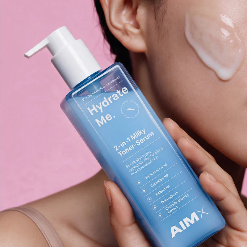 AIMX „2-in-1 Milky Toner-Serum“ Drėkinantis ir odos balansą palaikantis dvigubo poveikio tonikas-serumas, 195ml