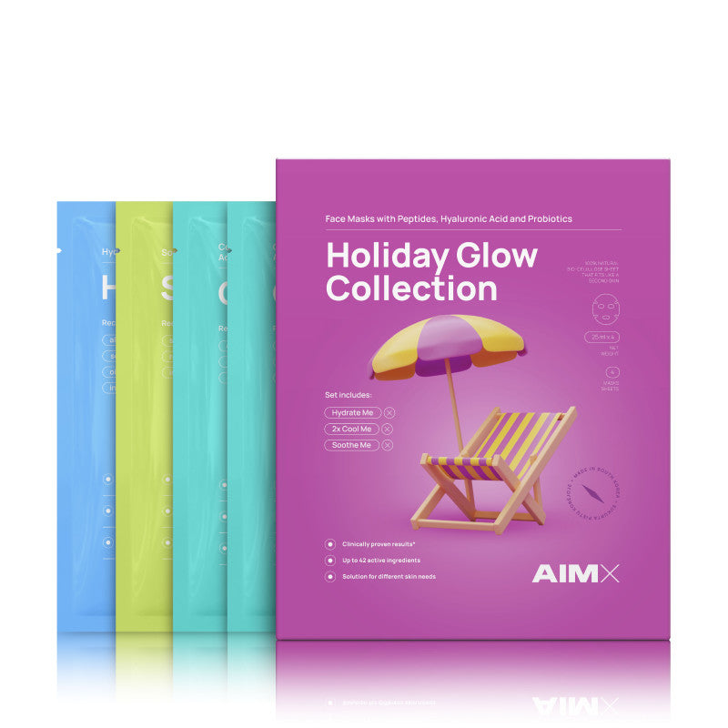 AIMX lakštinių kaukių rinkinys "Holiday Glow Collection", 4vnt.
