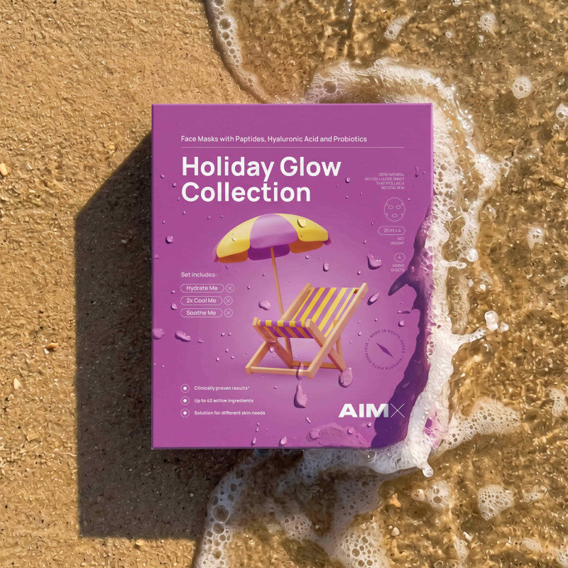 AIMX lakštinių kaukių rinkinys "Holiday Glow Collection", 4vnt.