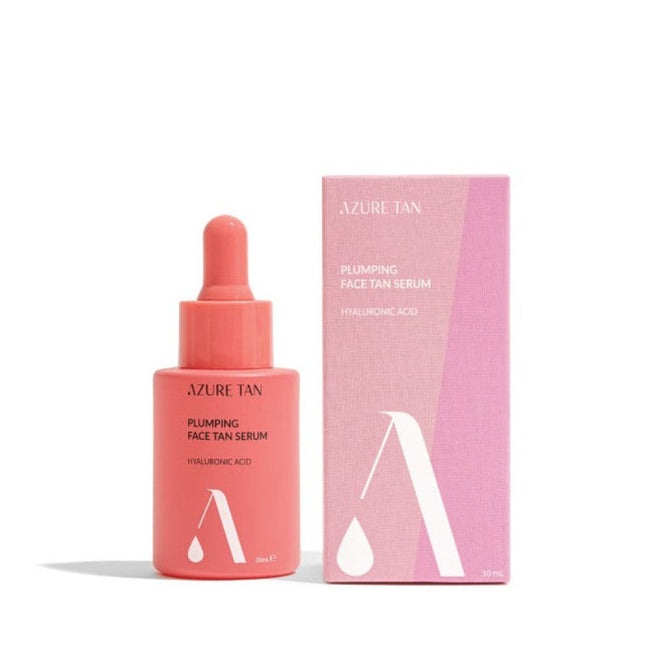 Azure Tan “Face Plumping Tan Serum” Putlinantis hialurono rūgšties veido serumas su savaiminio įdegio efektu, 30ml