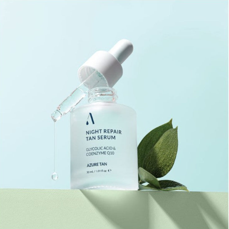 Azure Tan "Night Repair Tan Serum" Niacinamido veido serumas su savaiminio įdegio efektu, 30ml