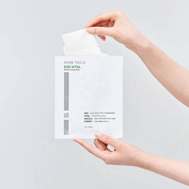 NINE TAILS intensyviai liftinguojanti drėkinamoji lakštinė veido ir kaklo kaukė, 5vnt