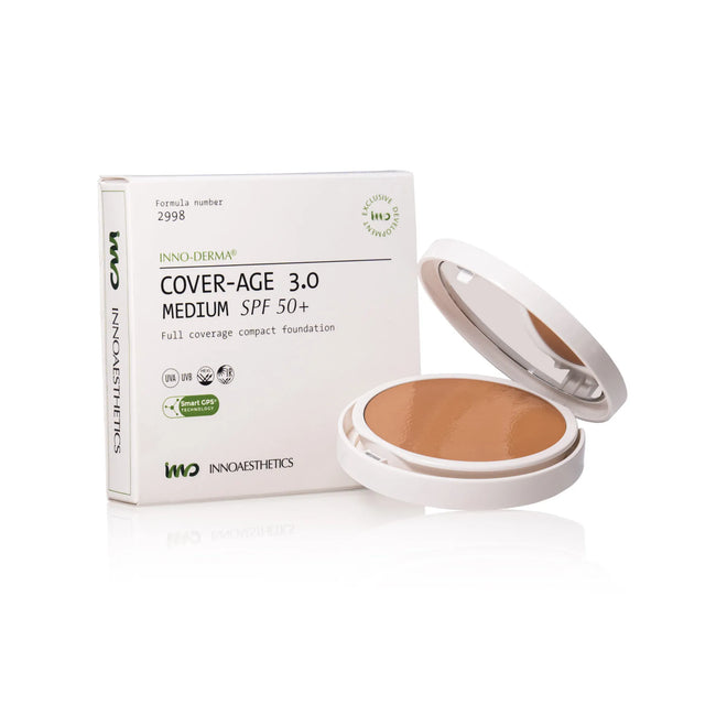 INNOAESTHETICS  Kompaktinė pudra UVP 50+, 14g MEDIUM