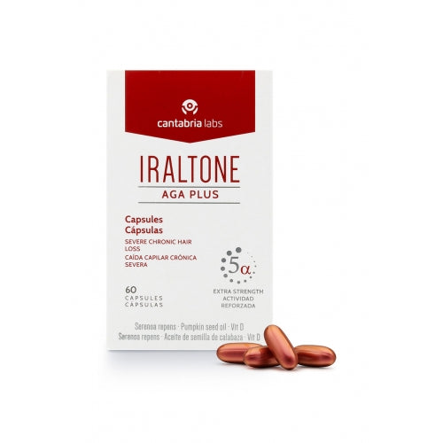IRALTONE AGA PLUS MAISTO PAPILDAS, LĖTINIAM PLAUKŲ SLINKIMO MAŽINIMUI, 60 kapsulių