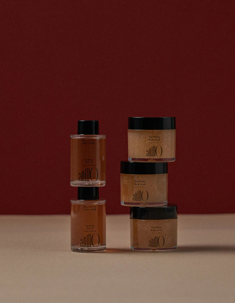 AnillO Fig Whisky Discovery Body Set – kūno priežiūros rinkinys, 45g+22ml